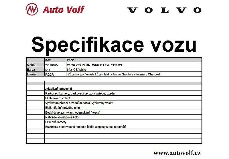 Volvo V60 PLUS DARK B4 FWD 145 kW - fotka 2 z 37