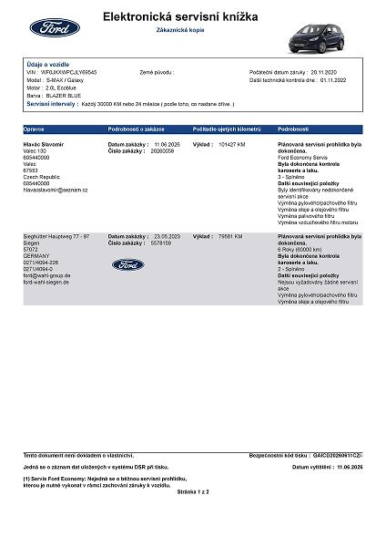 Ford S-MAX 2.0 EB Titanium mauál - fotka 48 z 51
