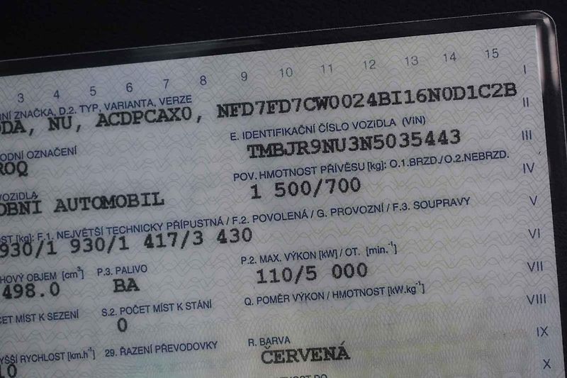 VIN kód na moderním voze