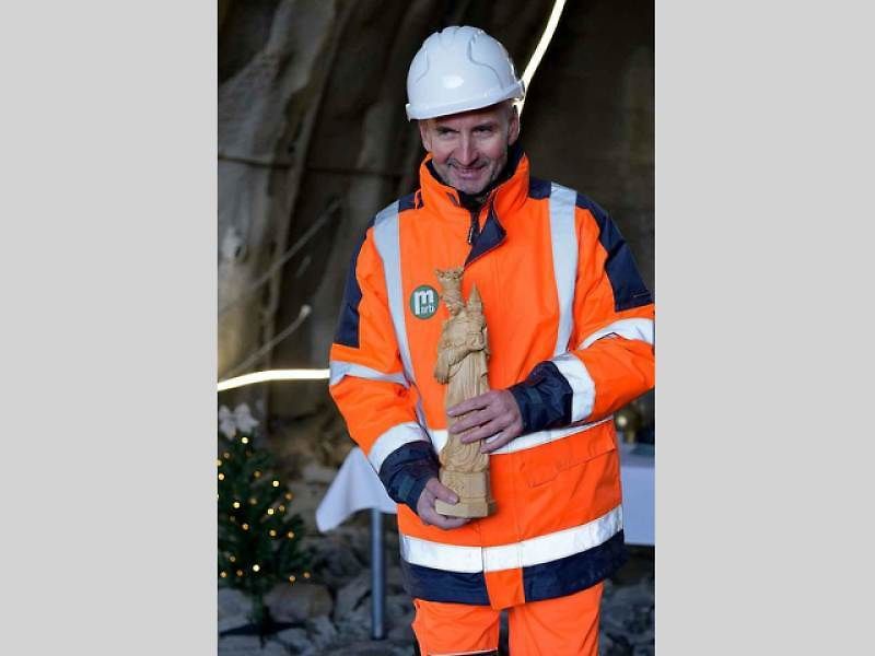 Žehnání svaté Barbory na stavbě tunelu Homole na budoucí dálnici D35 u Vysokého Mýta.