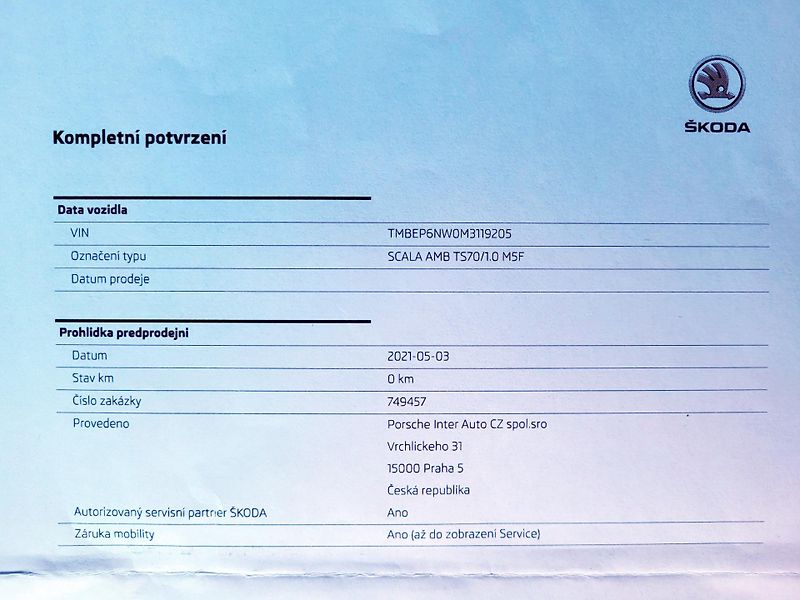 Škoda Scala 1.0 TSI 70kW AMBITION *ČR - fotka 39 z 42