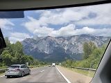 Cesta přes Alpy zpět do Česka z dovolené na Sardinii.