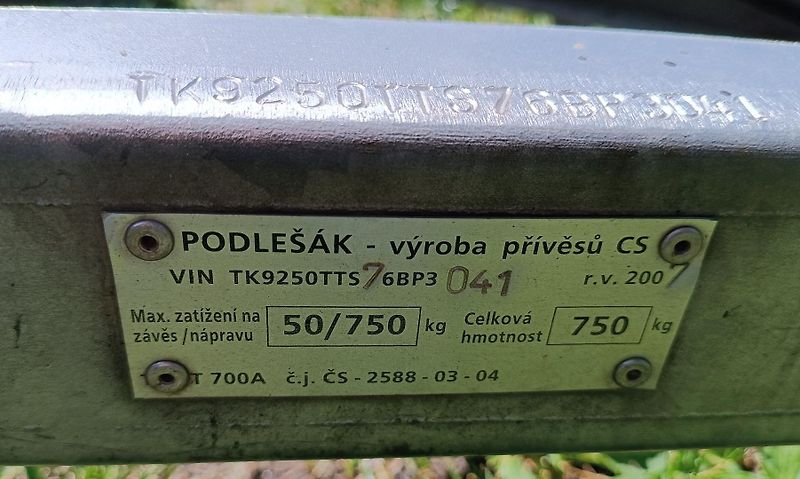 Ostatní (2007) přívěs Podlešák T700A - fotka 10 z 12