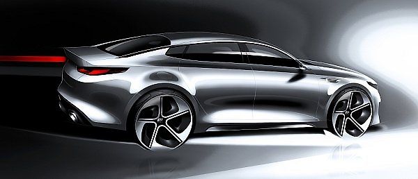 Skica nové generace vozu Kia Optima.