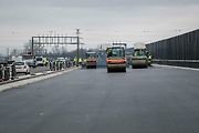 Fototermín v rámci ukázky postupu stavby dálnice D1 Říkovice–Přerov, 14. listopadu 2025, Přerov.