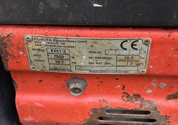 Kubota (2015) KX61-3 minibagr 2.6t 3 lopaty - fotka 6 z 6