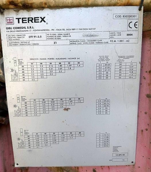 Terex (2004) 50-35m/2.5t jeřáb věž GRU 91 - fotka 4 z 10