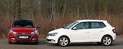 Hyundai i20 a Škoda Fabia (zleva).