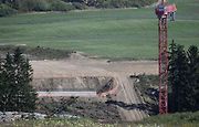 Stavba dálnice D6 Praha - Karlovy Vary v úseku Bošov - Knínice na pomezí Ústeckého a Karlovarského kraje.