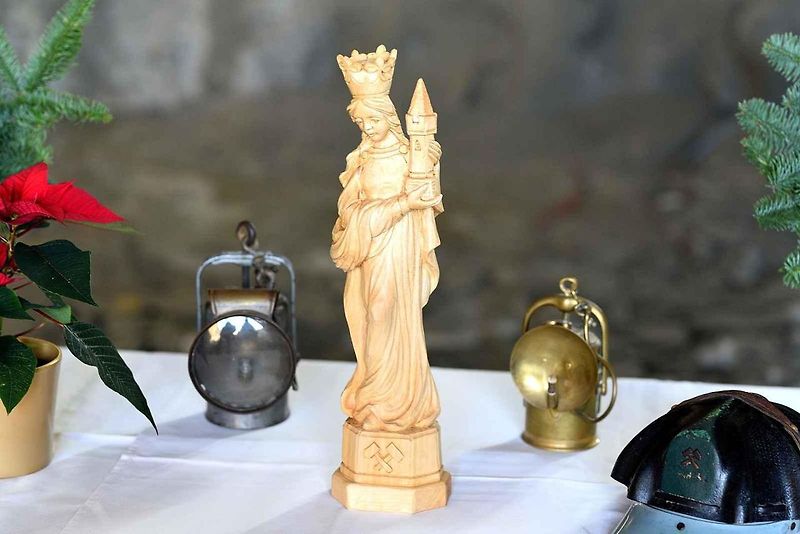 Žehnání svaté Barbory na stavbě tunelu Homole na budoucí dálnici D35 u Vysokého Mýta.