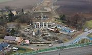 Stavba D1 Říkovice-Přerov, únor 2024. Pohled z výšky.
