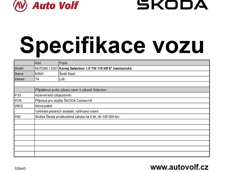 Škoda Karoq Selection 1,5TSI 110kW - fotka 2 z 2