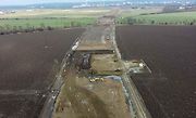 Stavba D1 Říkovice-Přerov, únor 2024. Pohled z výšky.
