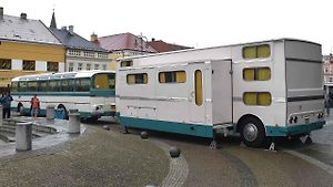 Karosa ŠD 11 s přívěsem LP30 na Sodomkově Vysokém Mýtu