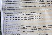 Technický průkaz udává rozměry dané výrobcem