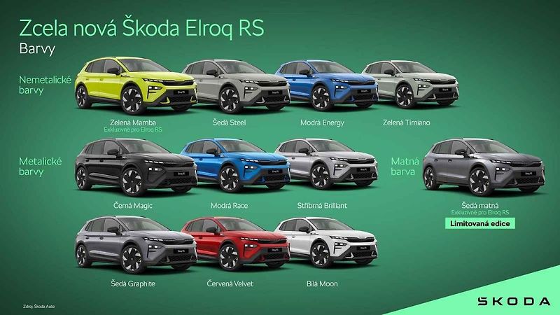 Škoda Elroq RS v limitované edici s matným lakem