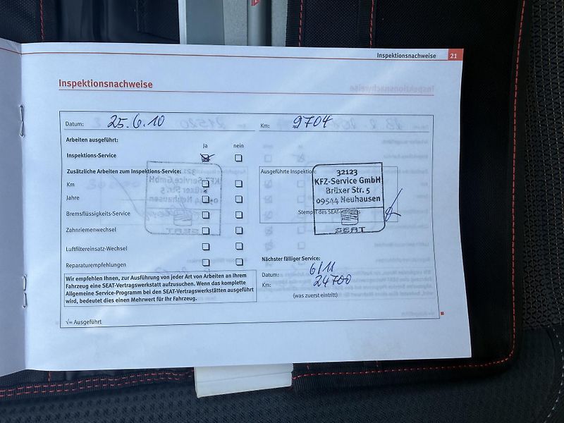 Seat Altea (2009) 1.6 i servisní knížka - fotka 29 z 40