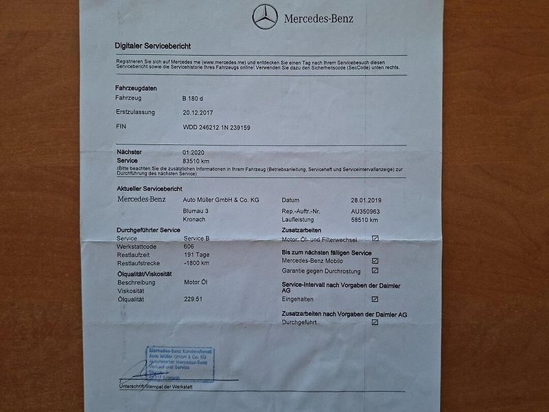 Mercedes-Benz Třídy B (2017) B 180D 80kW -S.KNIHA-SENZORY - fotka 41 z 49