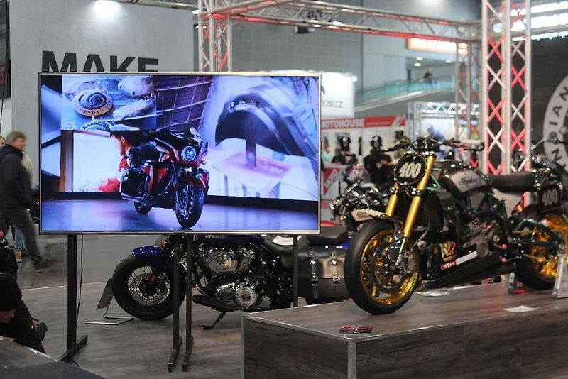 Na brněnském výstavišti si můžou návštěvníci prohlédnout i unikátní motorku Indian Challneger RR.