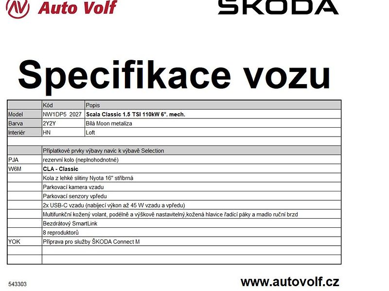 Škoda Scala Classic 1,5TSI 110kW - fotka 2 z 14