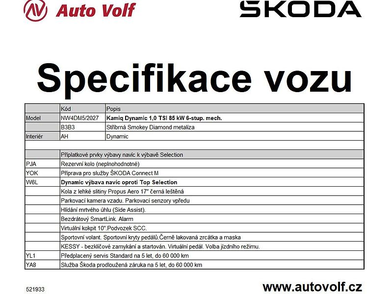 Škoda Kamiq Dynamic 1,0TSI 85kW - fotka 2 z 11
