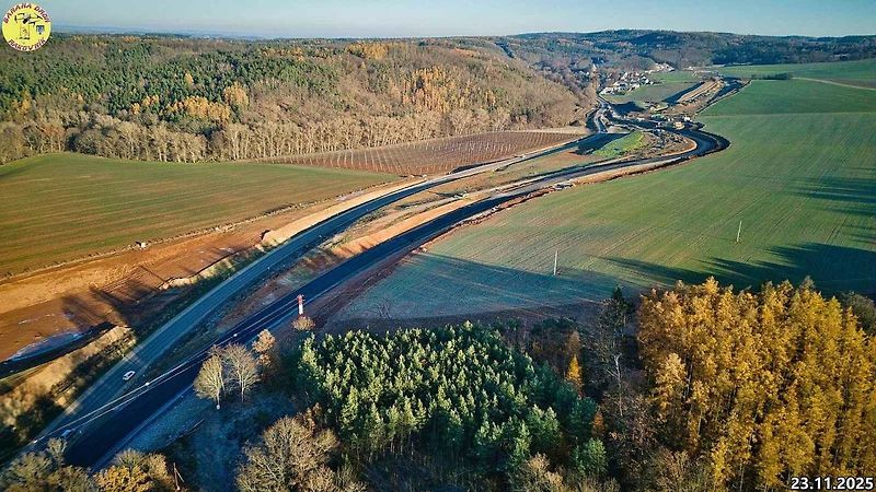 Staveniště dálnice D6 úseku Petrohrad - Lubenec. Foto: Jan Banán Svoboda
