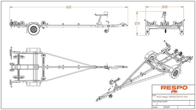 Respo (2026) přívěs pro loď, T209, 600 cm - fotka 6 z 6
