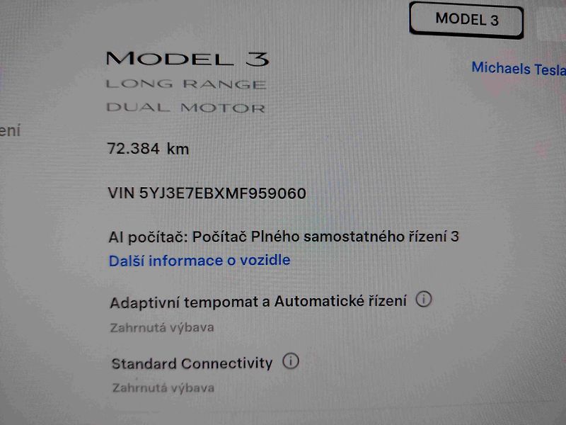 Tesla Model 3 (2021) AWD Long Range - fotka 8 z 10