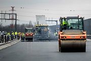 Fototermín v rámci ukázky postupu stavby dálnice D1 Říkovice–Přerov, 14. listopadu 2025, Přerov.