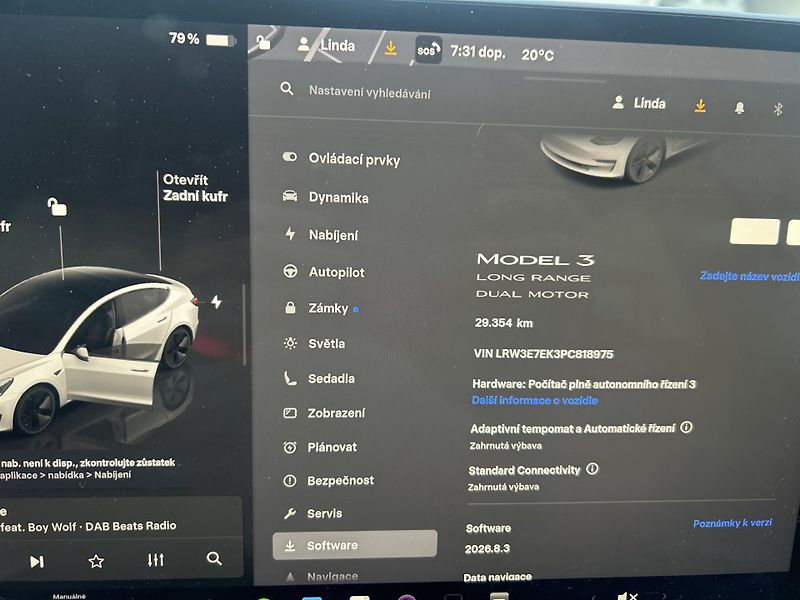 Tesla Model 3 LONG RANGE DUAL MOTOR SOH 97% - fotka 5 z 5