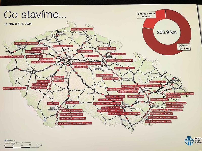 Kontrolní den na stavbě dálnice D35 u Vysokého Mýta.