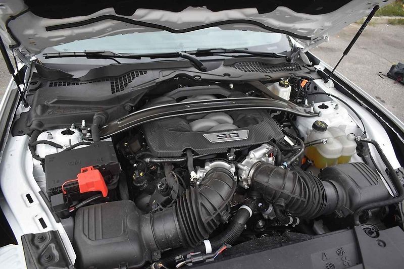 Tento Ford Mustang byl ve výkonnější verzi Dark Horse.