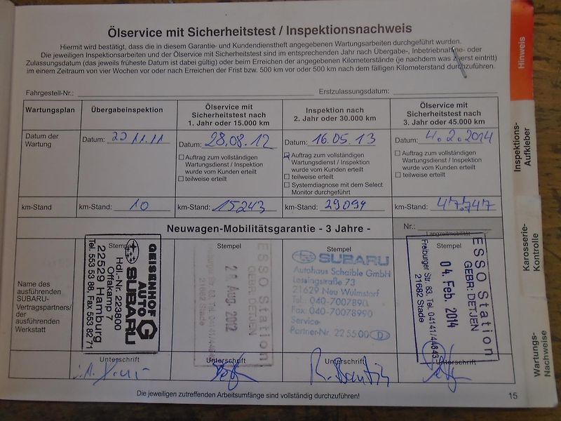 Subaru Forester 2.0 110 kw - servisní historie - fotka 44 z 50