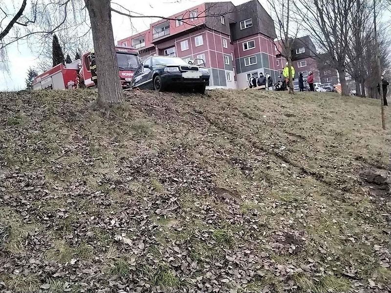 Ke kuriózní nehodě vyjížděli v sobotu přerovští profesionální hasiči. Auto skončilo v městském rybníce.