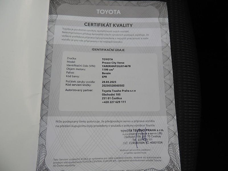 Toyota ProAce City Verso (2023) 1.2T,81kw,Family,7míst,1maj.ČR - fotka 73 z 76