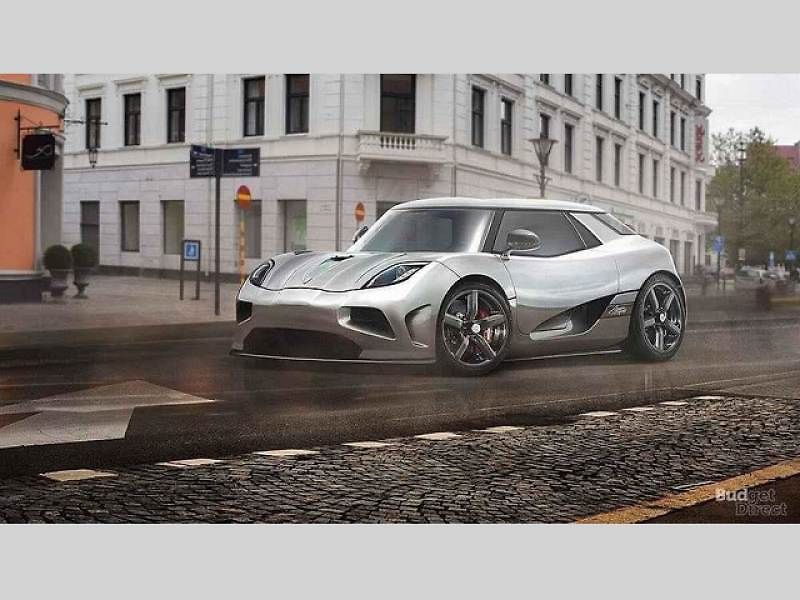 Smyšlená ilustrace hatchbacku od Bugatti.