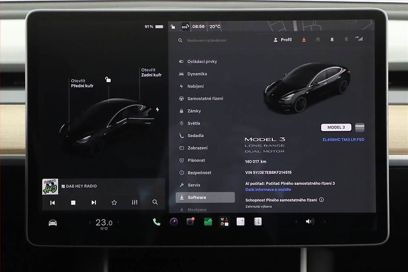 Tesla Model 3 (2019) Long Range 4WD 78kWh, SoH 78% - fotka 16 z 20