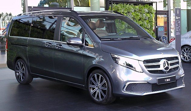 Mercedes popisuje komfortní ovládání bočních oken tlačítkem recirkulace v návodu třídy V., zdroj: Alexander Migl, CC BY-SA 4.0