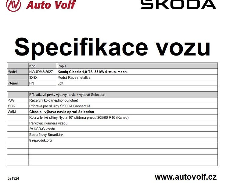 Škoda Kamiq Classic 1,0TSI 85kW - fotka 2 z 11