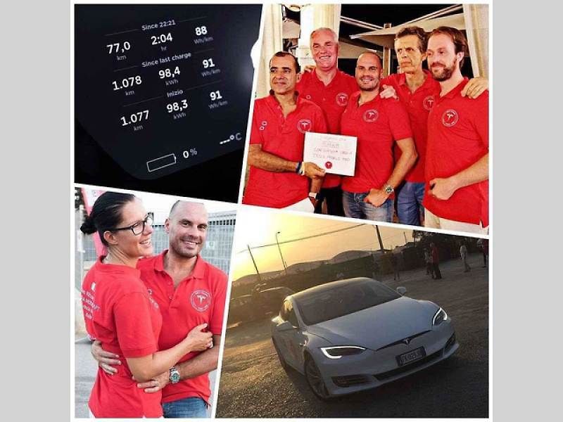 Rekordně dlouhá jízda elektromobilu Tesla.
