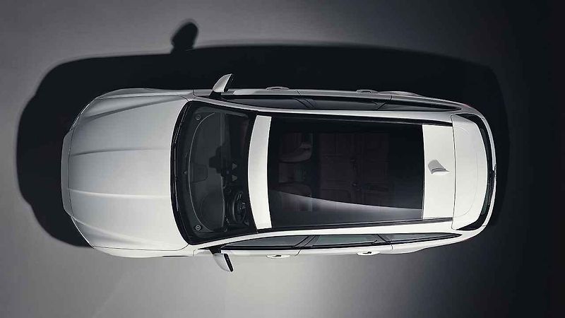 Jaguar XF Sportbrake z ptačí perspektivy.