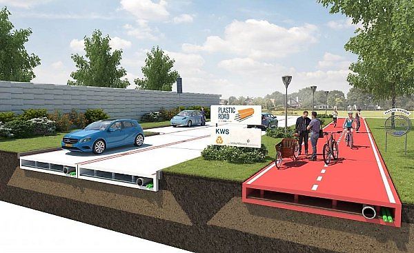 Silnice by v budoucnosti mohly být z recyklovaného plastu.