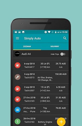 Rozhraní aplikace Simply Auto., zdroj: se svolením Mobifolio