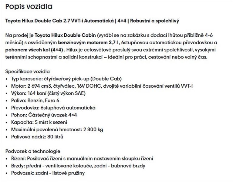 Toyota Hilux (2025) DC 2,7i VVT-i 6 AT 4X4 - fotka 5 z 6