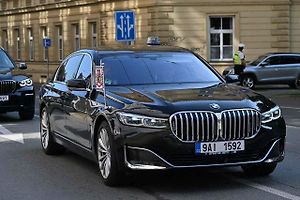 Prezidentská limuzína při návštěvě Petra Pavla v Brně, září 2023.