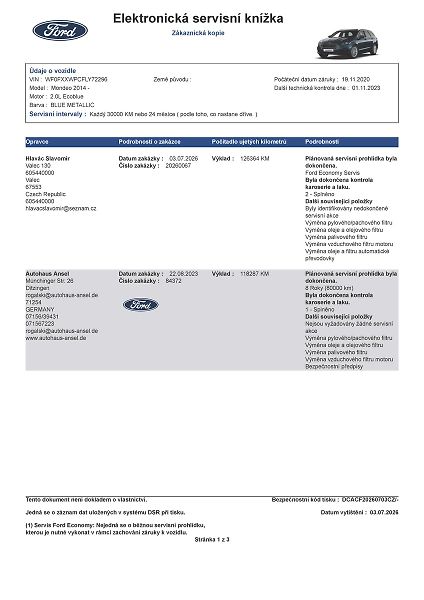 Ford Mondeo 2.0 EB 140 kW Titanium servis - fotka 4 z 49