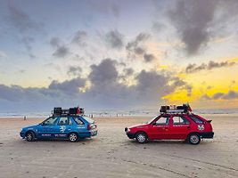 Západ slunce na dánské pláži na ostrově Romo.