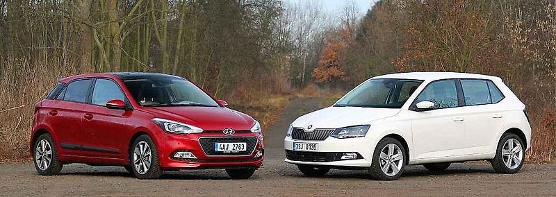 Škoda Fabia a Hyundai i20 (zleva).