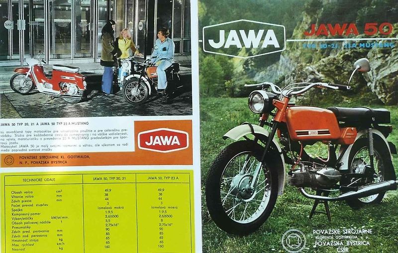 Takto vypadala Jawa 50 typ 23 Mustang v samotném závěru výrobního cyklu