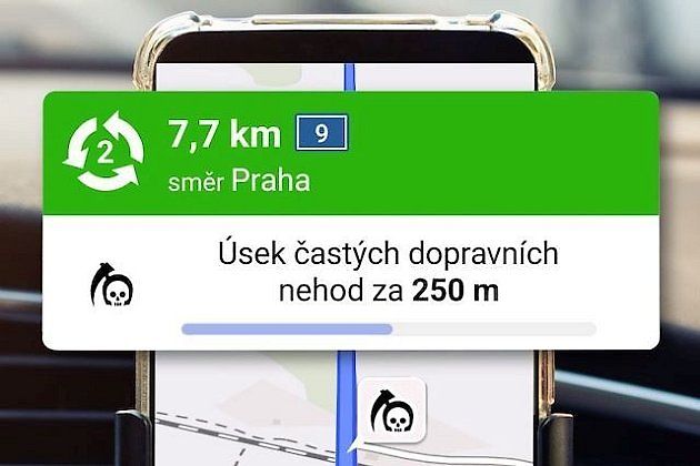 Mapy.com upozorní řidiče před rizikovým úsekem střetů se zvěří., zdroj: se svolením Portál řidiče